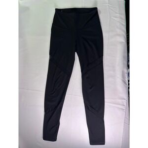 Old Navy Active Go Dry Black Mesh Panel Leggings Womens Size Medium Fitted Yoga